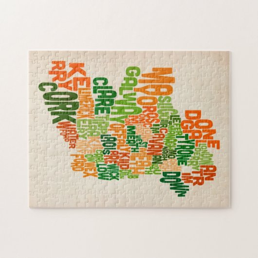Landkreis-Textabbildung Irlands Eire Puzzle (Horizontal)