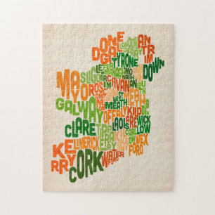 Landkreis-Textabbildung Irlands Eire Puzzle