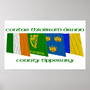 Landkreis-Tipperary-Flaggen Poster