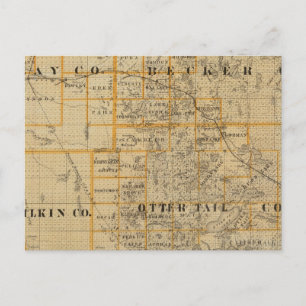 Landkreis von Clay, Wilkin, Becker, Minnesota Postkarte