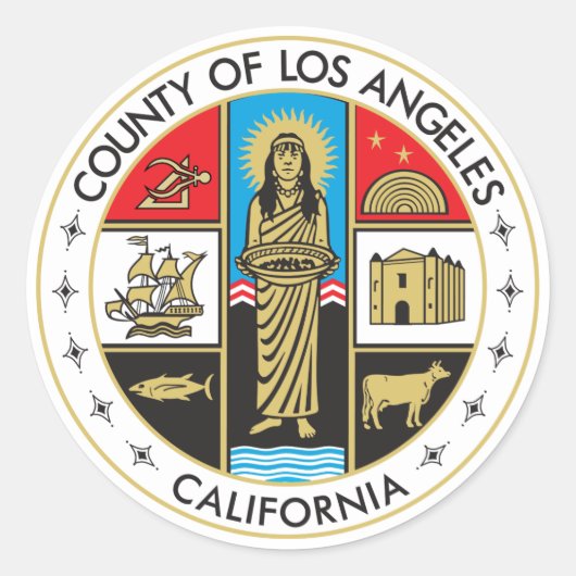Landkreis von Los Angeles Runder Aufkleber (Vorderseite)