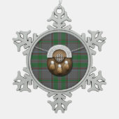 Landkreis-Wicklow irischer Tartan und Sporran Schneeflocken Zinn-Ornament (Vorderseite)