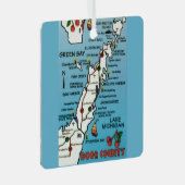 Landkreis Wisconsin Ornament Aus Metall (Vorderseite Rechts)