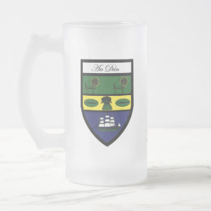 Landkreis zeichnen unten u. Wappen-Tassen auf Mattglas Bierglas