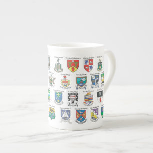 Landkreise der Irland-Knochen-China-Tasse Porzellantasse