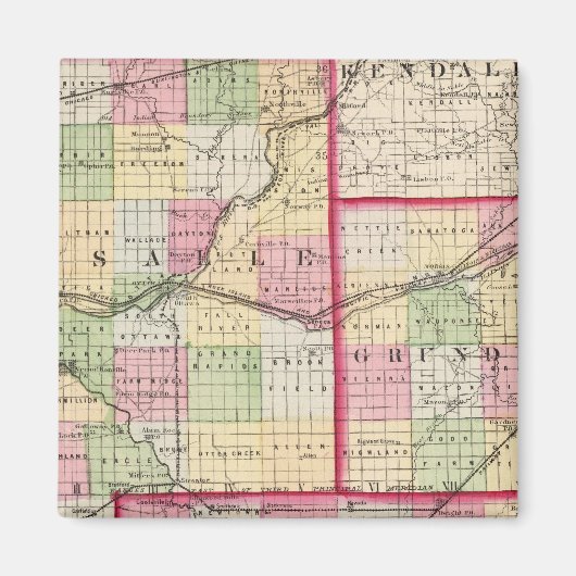 Landkreise La Salle, Grundy, Livingston Magnet (Vorne)