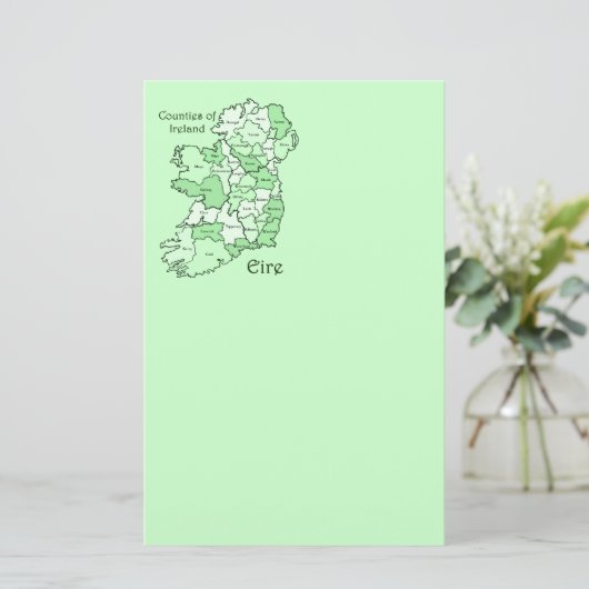 Landkreise von Irland-Karte Briefpapier (Stehend Vorderseite)