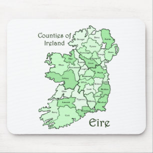 Landkreise von Irland-Karte Mousepad