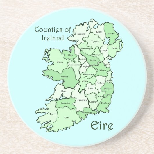 Landkreise von Irland-Karte Sandstein Untersetzer (Vorne)