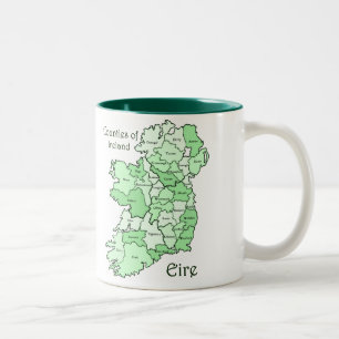 Landkreise von Irland-Karte Zweifarbige Tasse