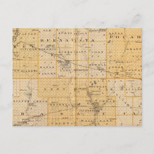 Landkreise von Pocahontas, Cherokee Postkarte (Vorderseite)