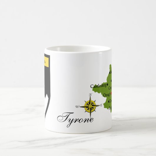 LandkreisTyronekarten-u. -Wappen-Tassen Verwandlungstasse (Mittel)