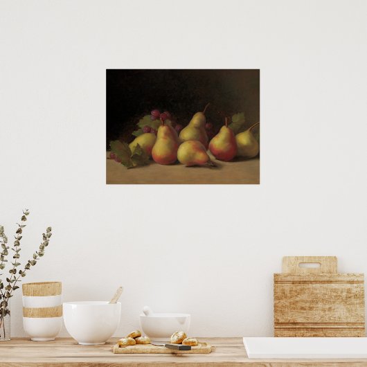 Landküchenbirnen - Stilllebenmalerei Poster (Küche)
