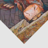 Landkuh im Stall Rustikale Farm Mosaik Kunst Seidenpapier (Ausschnitt)