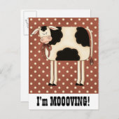 Landkuh Lady Umzug der Adressenmitteilung Ankündigungspostkarte (Vorne/Hinten)