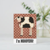 Landkuh Lady Umzug der Adressenmitteilung Ankündigungspostkarte (Stehend Vorderseite)