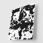 Landkuh Muster Schwarz-Weiß Quadratische Wanduhr (Winkel)