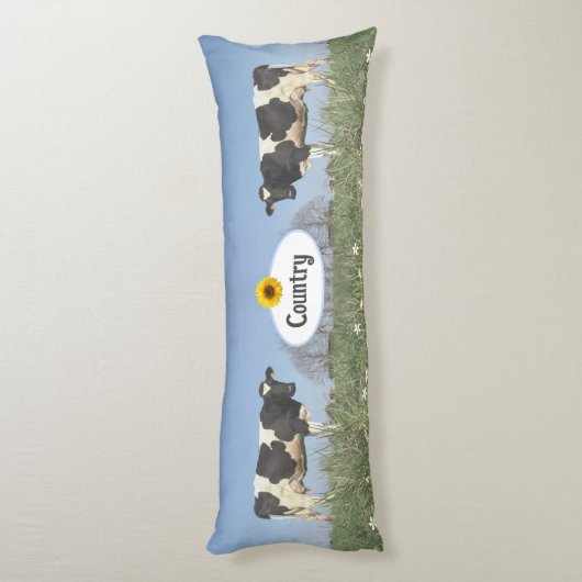 Landkühe auf Sky Blue Personalisiert Seitenschläferkissen (Rückseite (Vertikal))