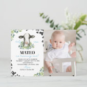 Landkühe Einladung zum ersten Geburtstag Foto (Stehend Vorderseite)