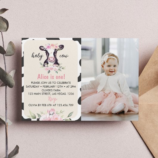 Landkühe Einladung zum ersten Geburtstag Foto