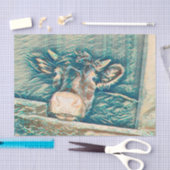 Landkühe im Stall Rustikale Aquamarine braune Huse Seidenpapier (Handwerk)