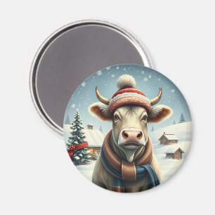 Landkühe in Preppy Winter Attraktion und Hat Winte Magnet