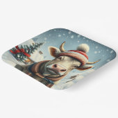 Landkühe in Preppy Winter Attraktion und Hat Winte Pappteller (Gewinkelt)