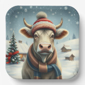 Landkühe in Preppy Winter Attraktion und Hat Winte Pappteller (Vorderseite)