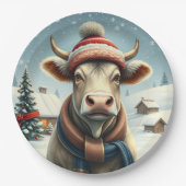 Landkühe in Preppy Winter Attraktion und Hat Winte Pappteller (Vorderseite)
