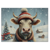 Landkühe in Preppy Winter Attraktion und Hat Winte Schneidebrett (Vorderseite)