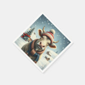 Landkühe in Preppy Winter Attraktion und Hat Winte Serviette (Ecke)