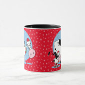 Landkühe mit roten Weihnachtsmannmützen Tasse (Zentrum)