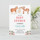 Landkuhpferde Baby Dusche Party Einladung (Stehend Vorderseite)
