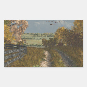 Landlane im Fall Rechteckiger Aufkleber