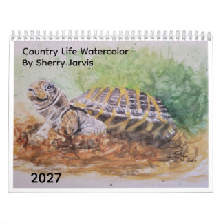 Landleben Aquarell von Sherry Kalender