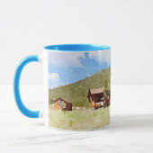 Landleben Kabinen Aquarellfarben Tasse (Links)