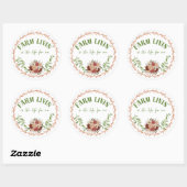 Landleben Runder Aufkleber (Blatt)