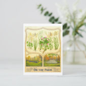 Landleben Vintager Lithographie Postkarte (Stehend Vorderseite)