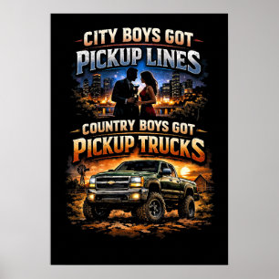 Landleute haben Pickup-Trucks Poster