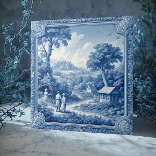 Landleute Pastorale französische Toile De Jouy Bla Fliese