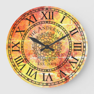Ländlich Antik Shabby Chic Vintage Römische Ziffer Große Wanduhr
