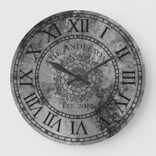 Ländlich Antik Shabby Chic Vintage Römische Ziffer Große Wanduhr
