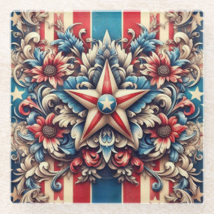 ländlich/antik USA/patriotisch Glasuntersetzer