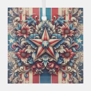 ländlich/antiquarisch USA/patriotisch Ornament Aus Glas