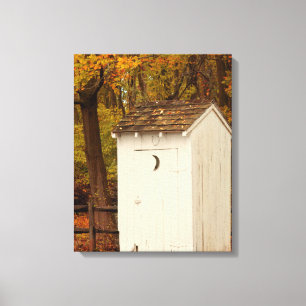 Ländlich - Außentoilette - Wenn die Natur ruft Leinwanddruck