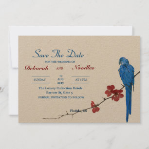 ländlich Elegant und einzigartige Vogel Save-the-D Einladung