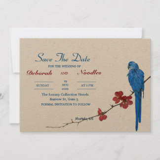 ländlich Elegant und einzigartige Vogel Save-the-D Einladung
