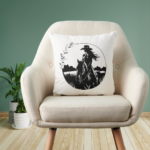 Ländlich elegante Pferd-Cowgirl Western-Reitsport Kissen