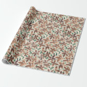Ländlich grüne Blumen-Wasserfarbe handgemalt Geschenkpapier (Ungerollt)