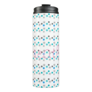 Ländlich moderne Blumenmuster Thermosbecher